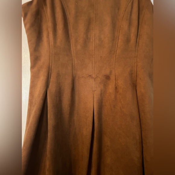 Donna Ricco Brown Suede Sleeveless Shift Dress Size 8 NWT - Picture 7 of 9